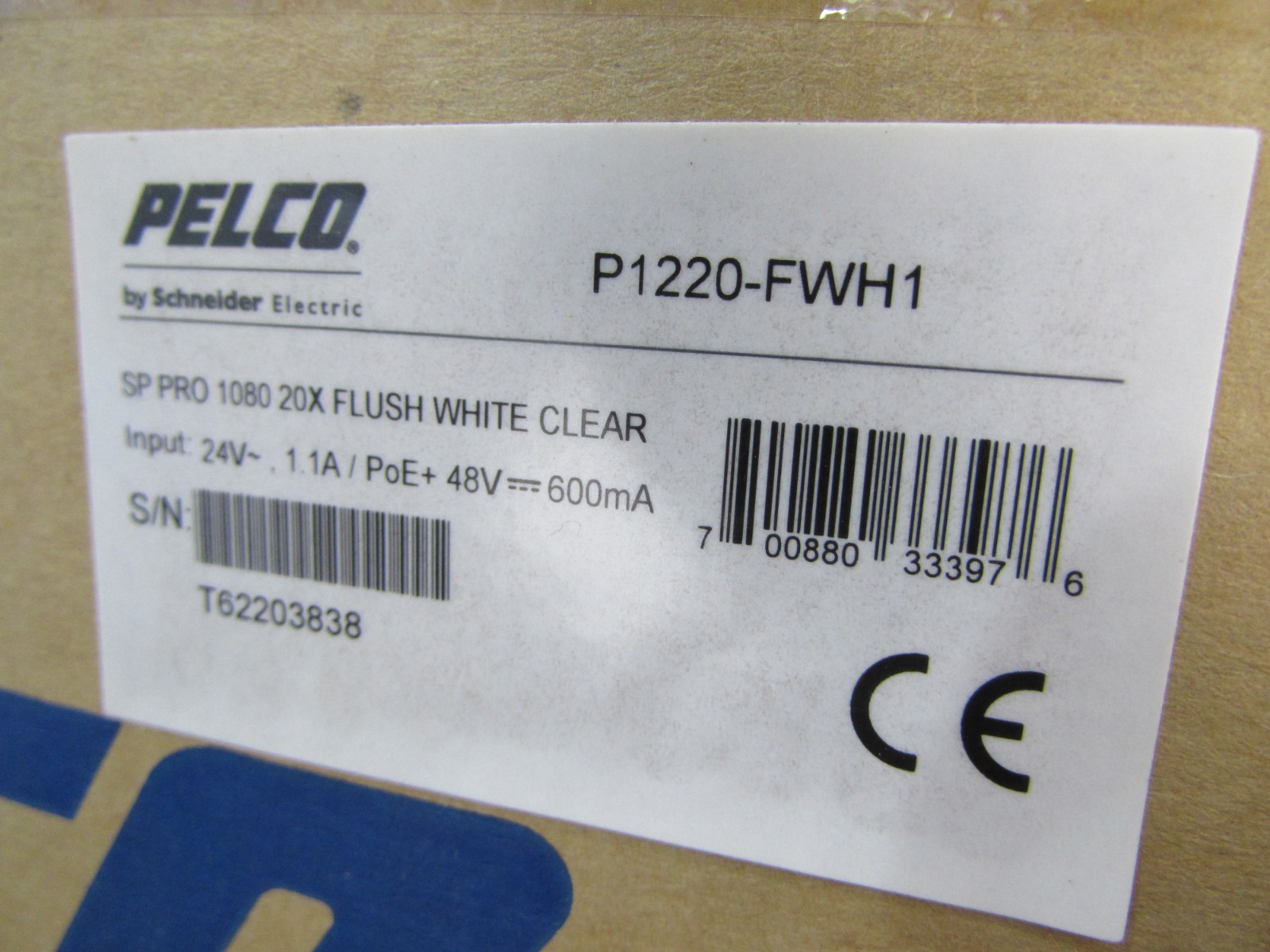 ESTATE* NEW PELCO P1220 -FWH1 2 MEGAPIXEL NETWORK IN-CEILING INDOOR DOME CAMERA