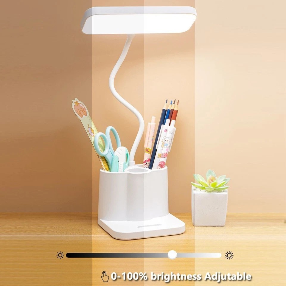 LED Desk Light Dimmable Touch Sensor Table Bedside Reading Lamp USB Rechargeable