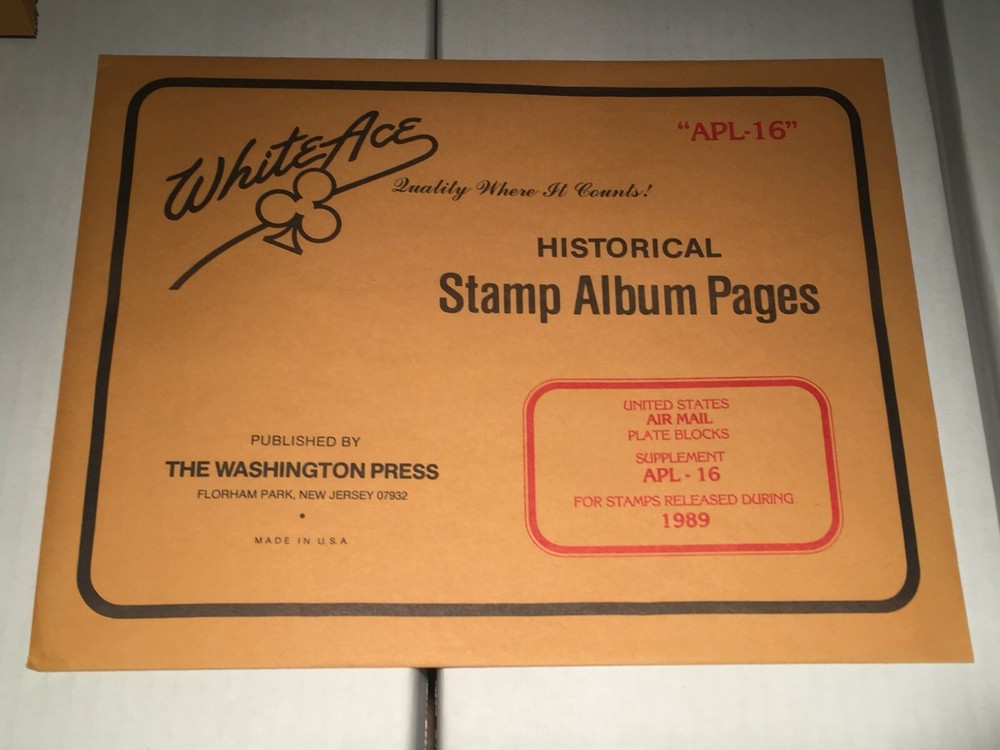 New Package of White Ace Pages 1989 US Air Mail Blocks APL-16