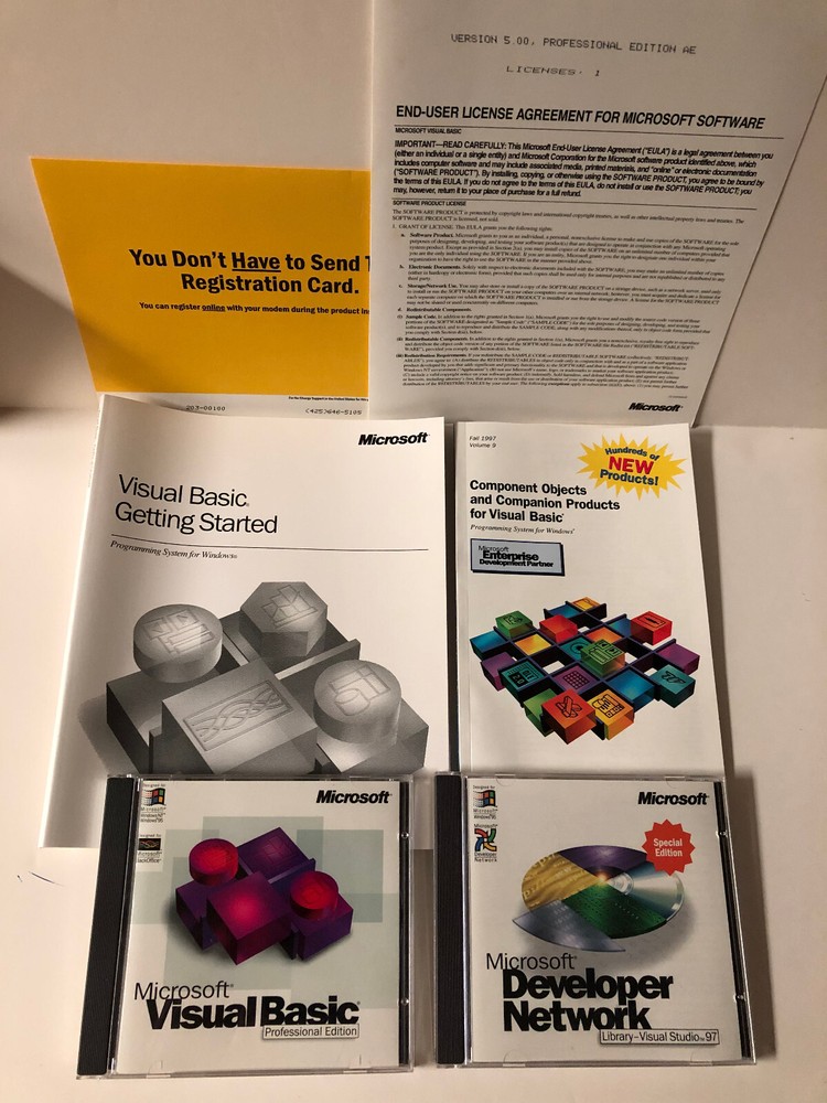 Microsoft Visual Basic Professional Edition Version 5.0 Academic CD Media