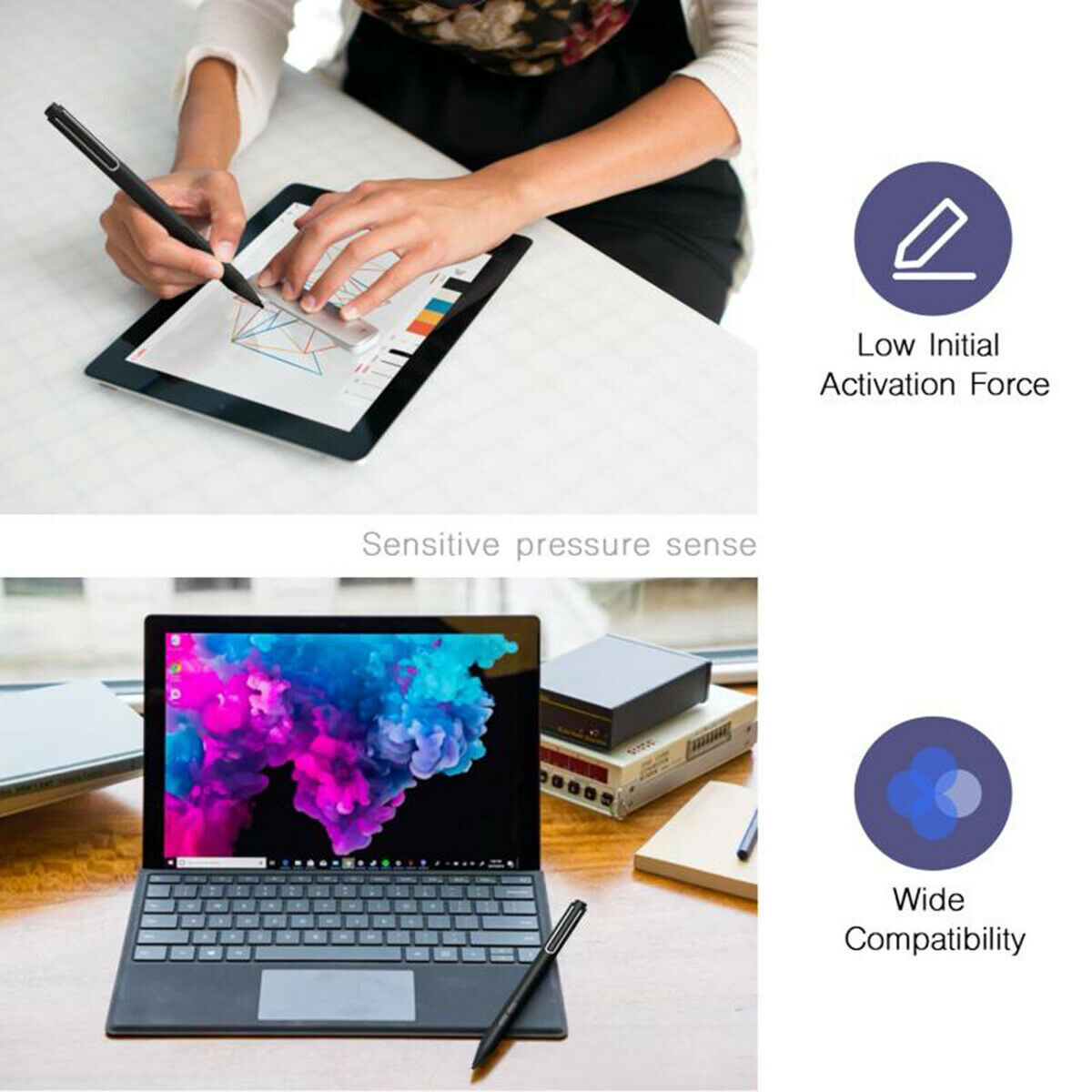 Stylus Pen For Microsoft Surface Pro 3/4/5/6/7/8/X Go 2/3 Book Latpop Studio