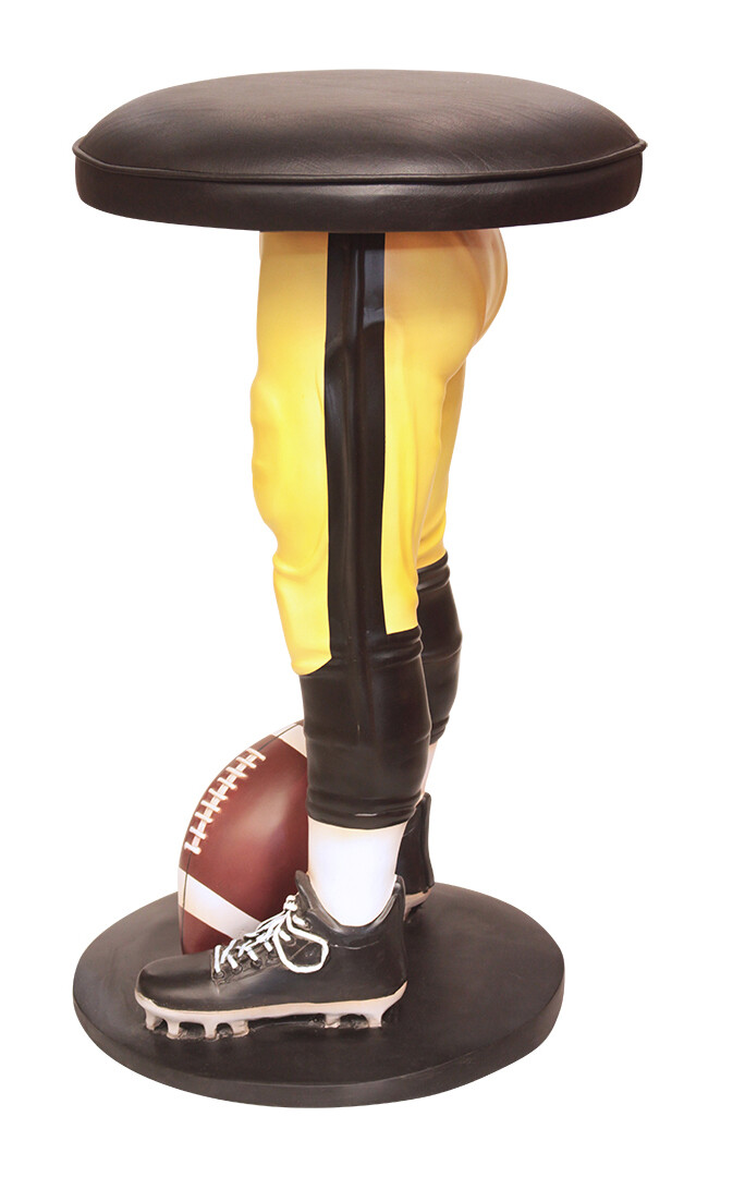 Football Stool - Sports Bar Stool Football Player in Yellow and Black Uniform