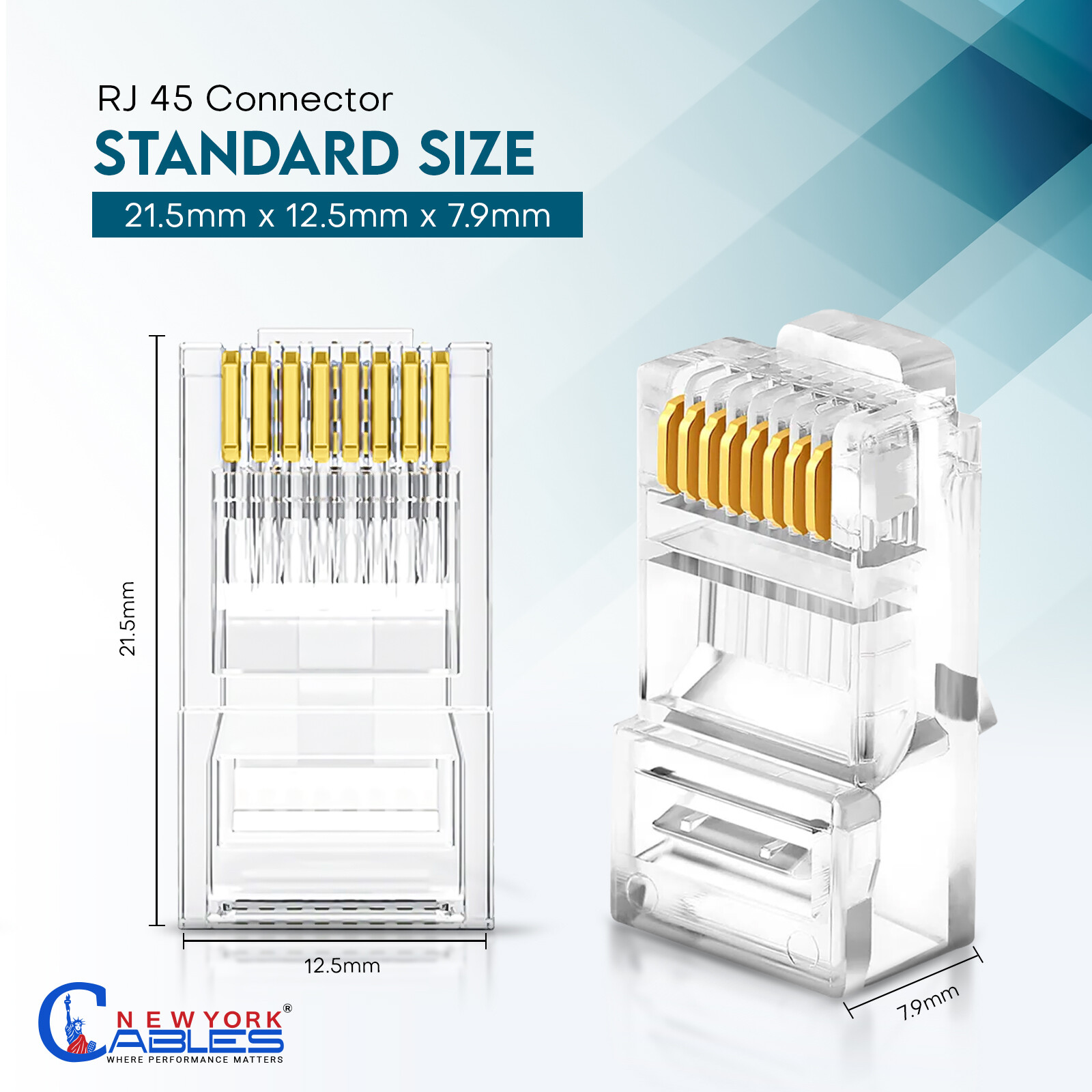 100 Pcs Cat6 RJ45 Connector LAN UTP Ethernet Network Cable End 8P8C modular Plug