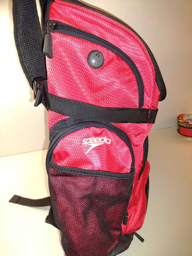 Speedo Teamster 35L Red Swim Backpack Multiple Pockets
