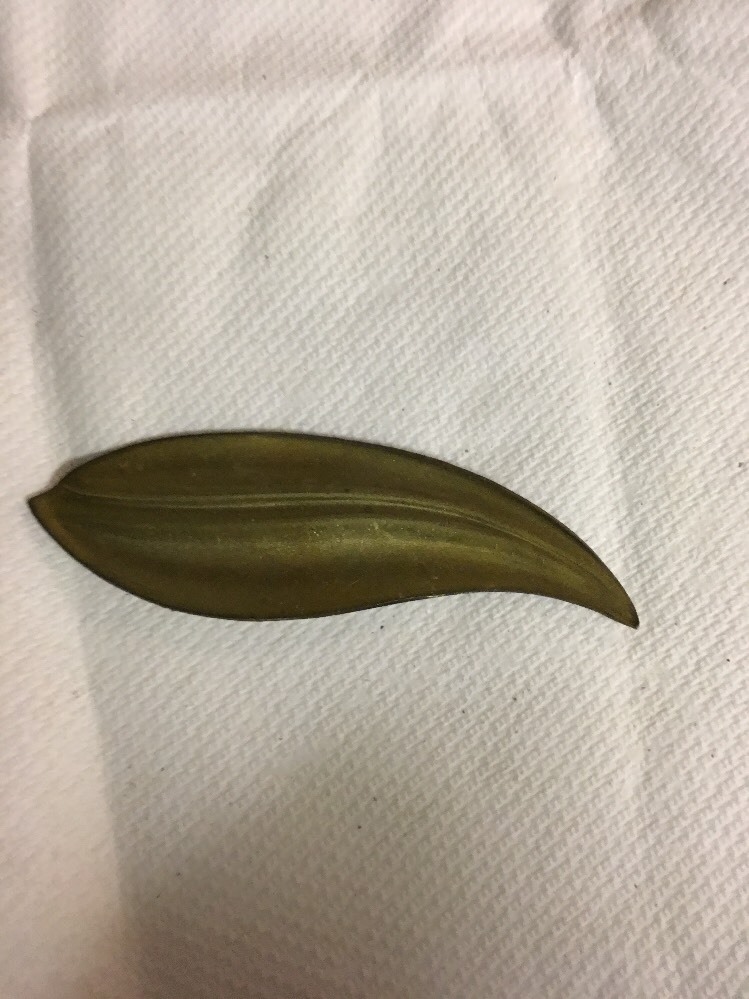 ANTIQUE VINTAGE Brass Leaf Stamping