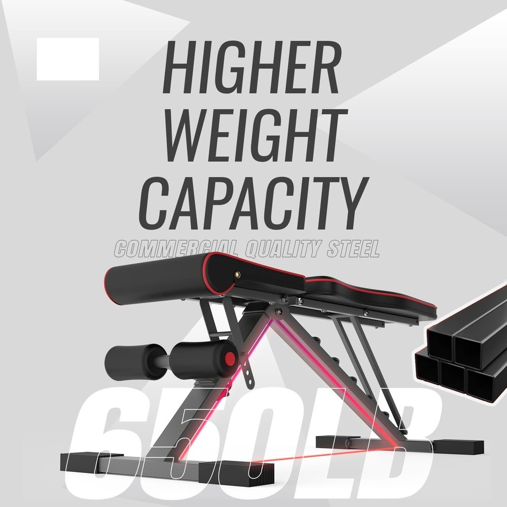 Adjustable Weight Bench, Exercise Workout Bench for Full Body Workout