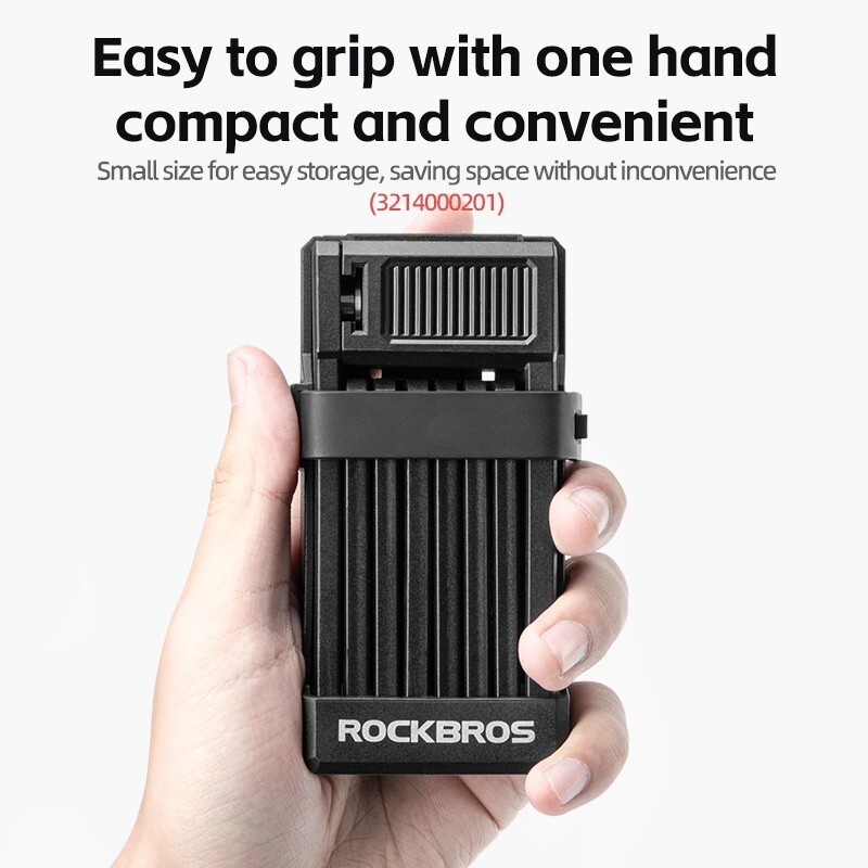 ROCKBROS Motorcycle Bike Lock Folding Anti-theft Portable Key MTB Road Antirust