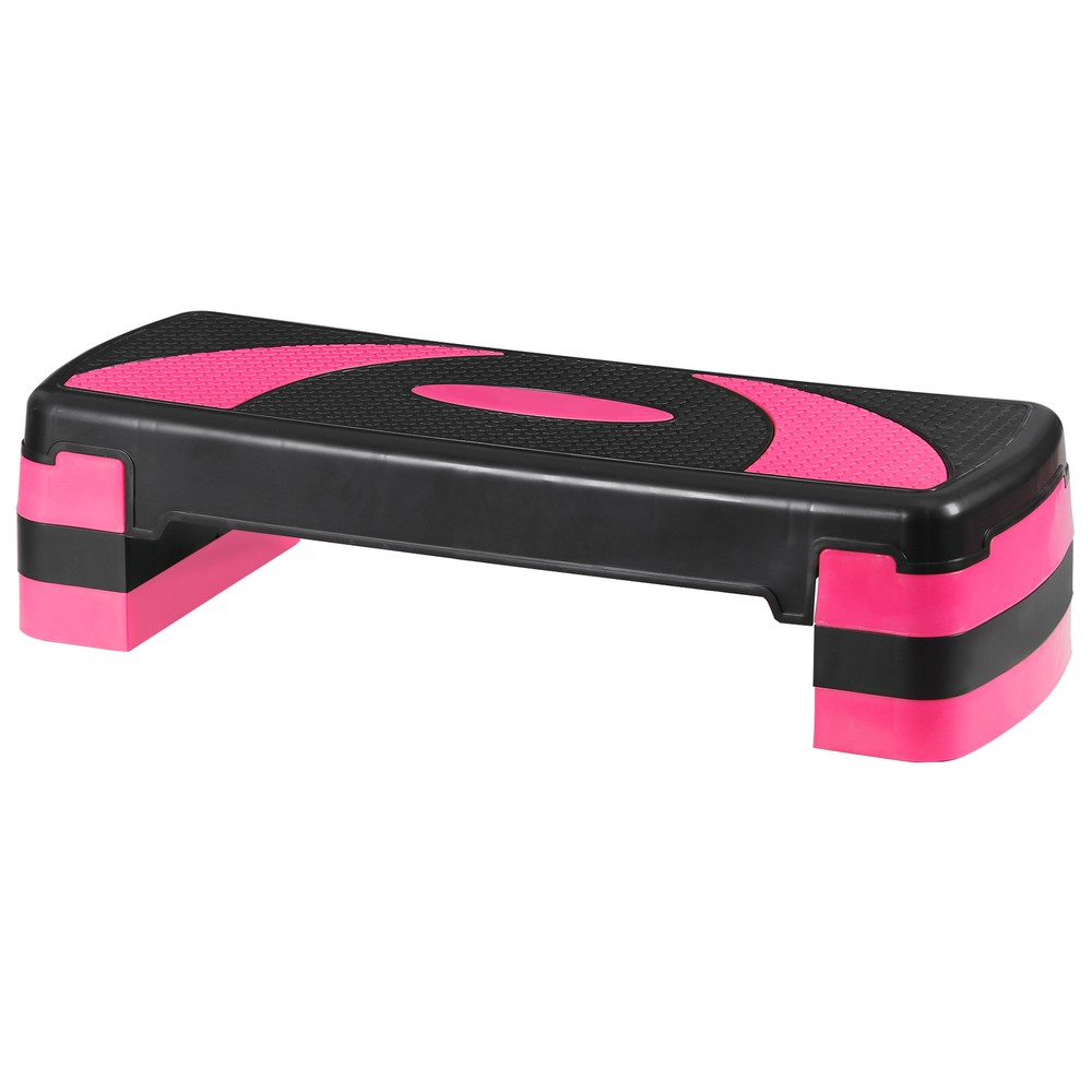 31" Aerobic Step Platform Exercise Stepper Workout Step 4"-6"-8" w/Risers Pink