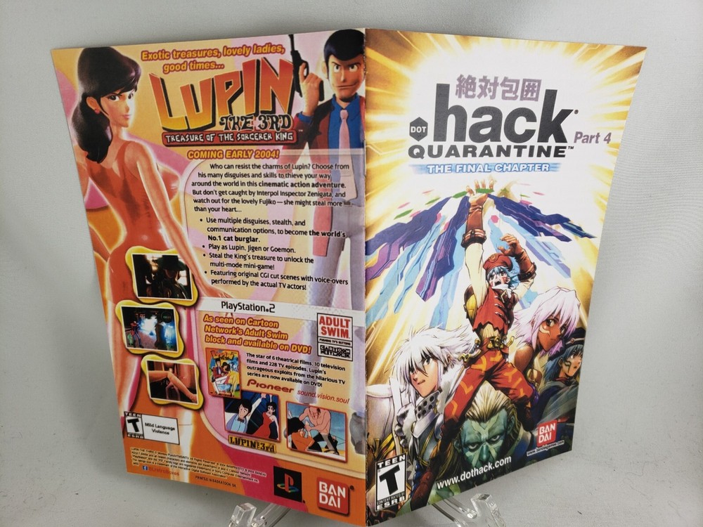 MANUAL PS2 - DOT HACK QUARANTINE Playstation 2 'Replacement' Instruction Booklet