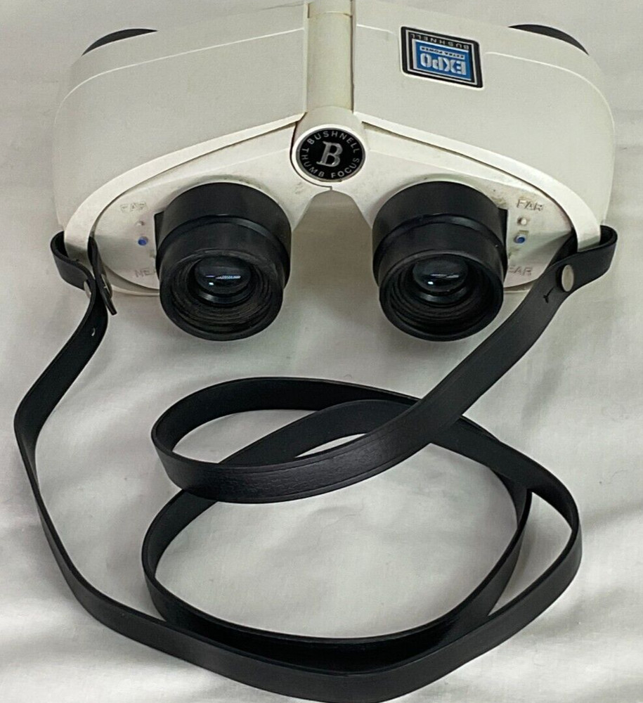 Vintage Bushnell Expo Extra Power Thumb Focus Binoculars with Strap