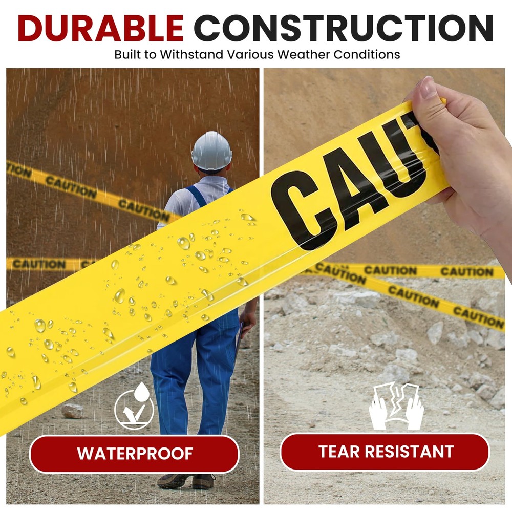 Pyle 12 Pieces Yellow Caution Tape Set