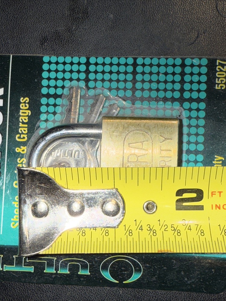 Three (3) For $15. 1 1/4” Padlock Solid Brass Padlock NOS Keyed Different J Lock