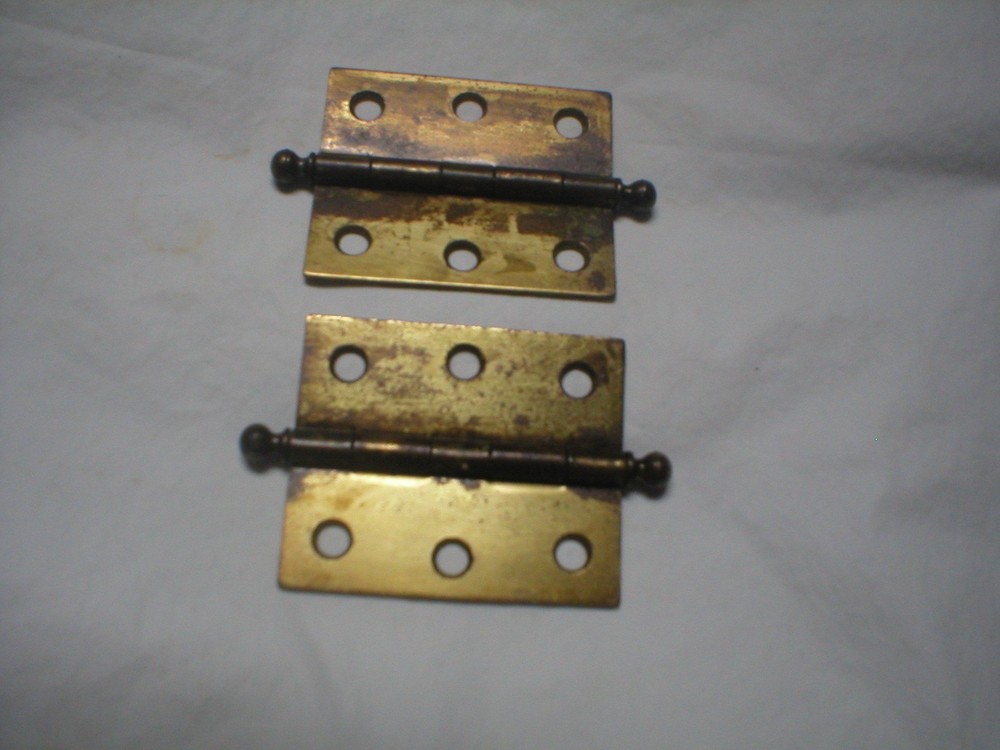 Antique Ball Tipped 2 7/16" x 2" Hinge Pair