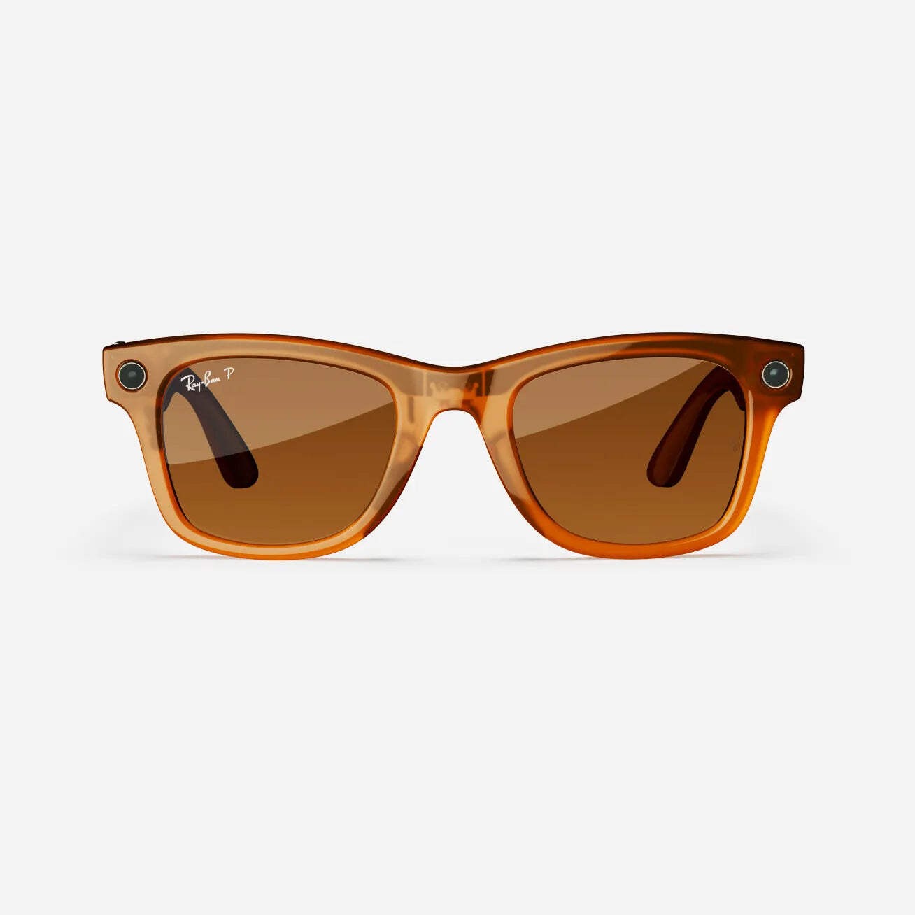 Ray-Ban Meta Wayfarer (Refurbished), Shiny Caramel Transparent / Brown, Standard