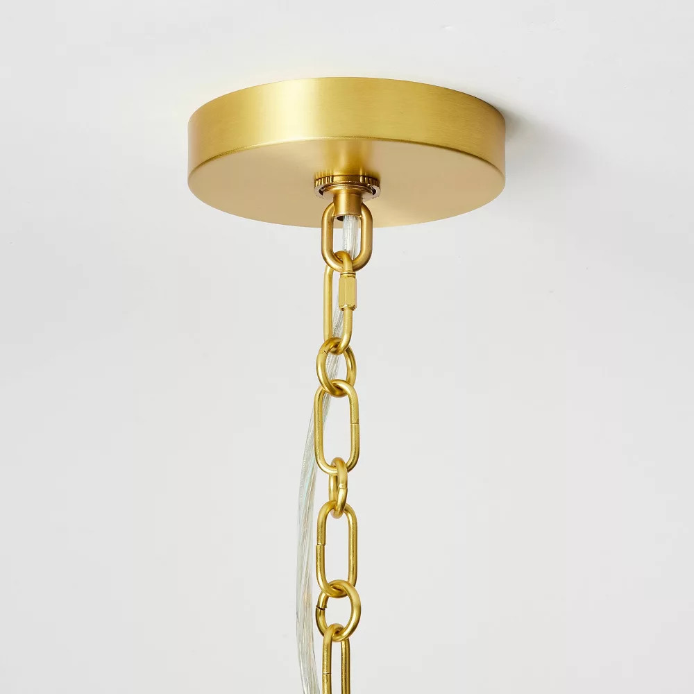 Reeded Glass Pendant Brass - Threshold designed with Studio McGee