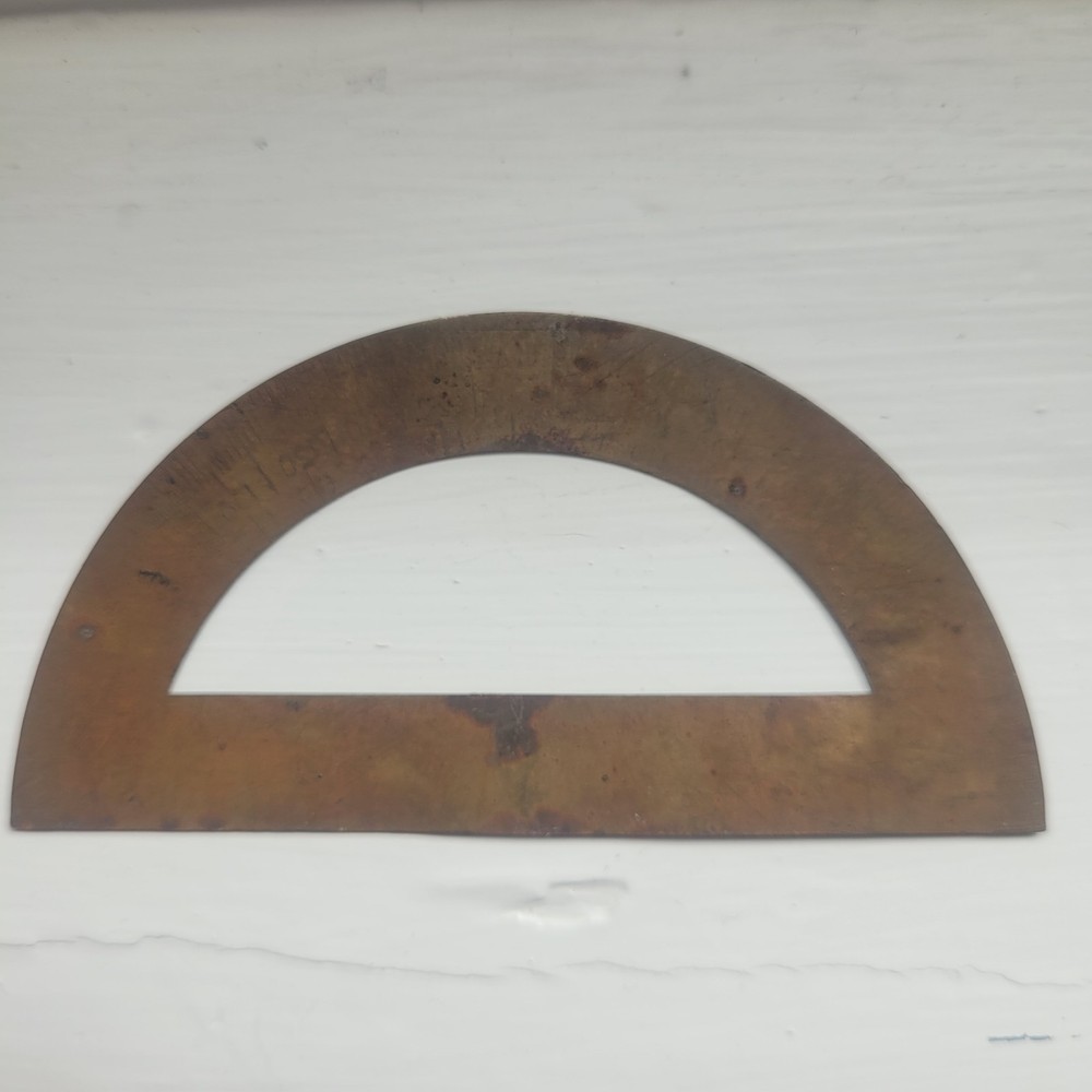 VTG Brass Protractor 1930s Semicircular