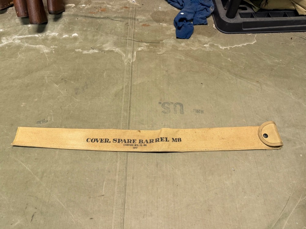 ORIGINAL WWII US ARMY M1919 BROWNING M8  SPARE BARREL CARRIER COVER-1943
