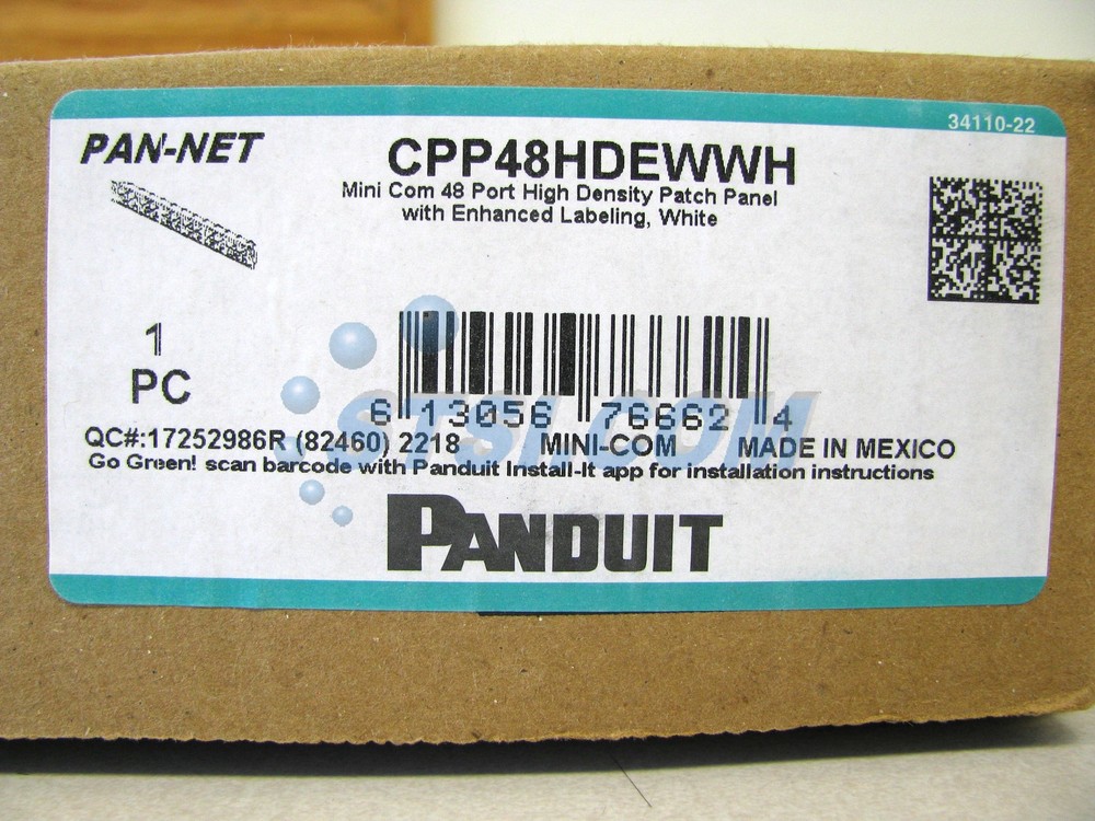 Panduit CPP48HDEWWH 48-Port Mini-Com High Density Patch Panel, White ~STSI