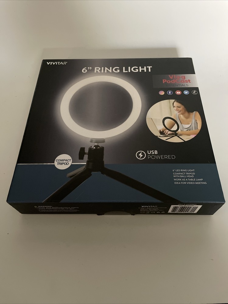 LED Ring Light: Vivitar 6" inch- USB- Vlogging Kit