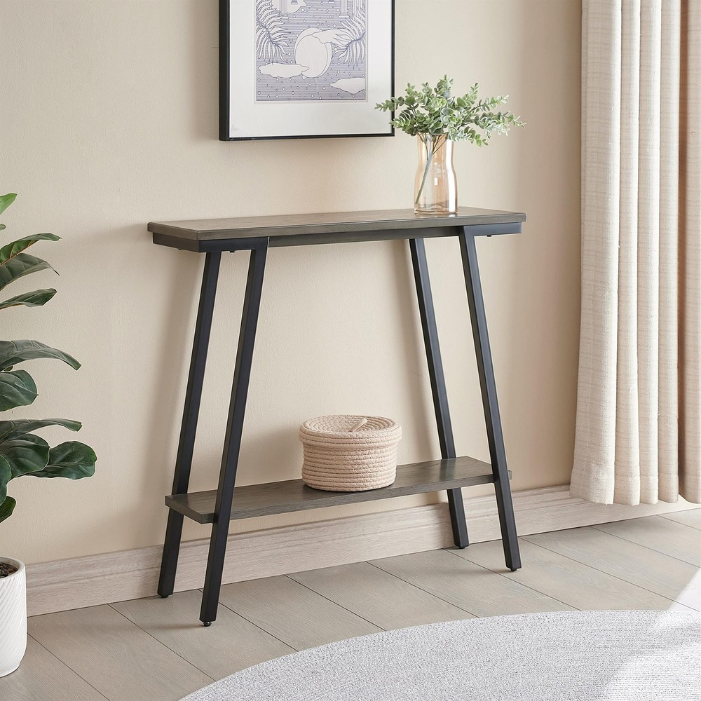 Pemberly Row Contemporary Multi-Functional Console Table in Gray