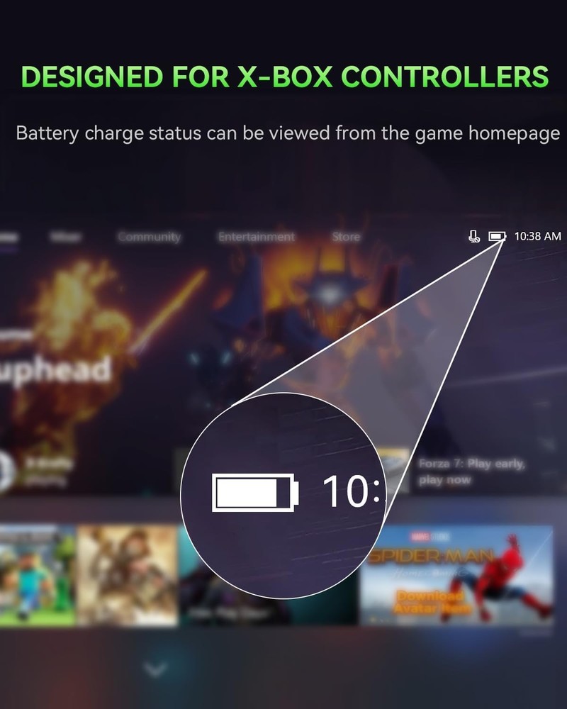 Rechargeable Dual Battery Pack for X-box: Play & Charge Simultaneously, 2 Pack