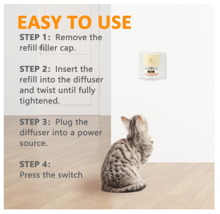 Cat Calming Diffuser Anxiety Relief 2-in-1 Cat Pheromones Calming Diffuser to R