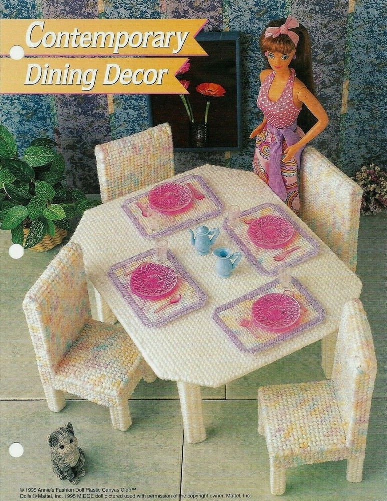 NEW CONTEMPORARY DINING DECOR TABLE ANNIE'S PLASTIC CANVAS PATTERN INSTRUCTIONS