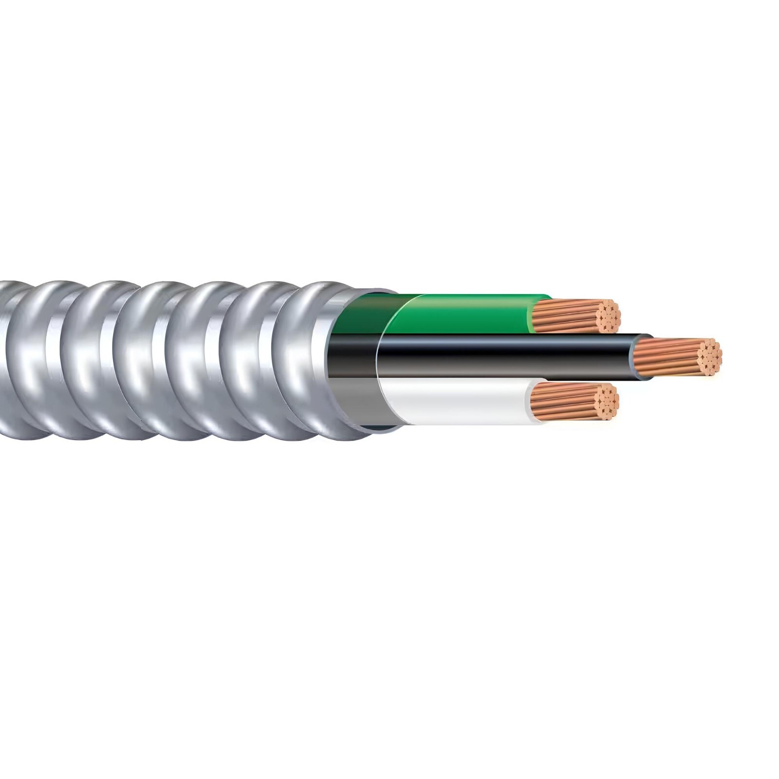 6/2 Copper Metal Clad Cable Type MC With Ground Aluminum Armor 600V
