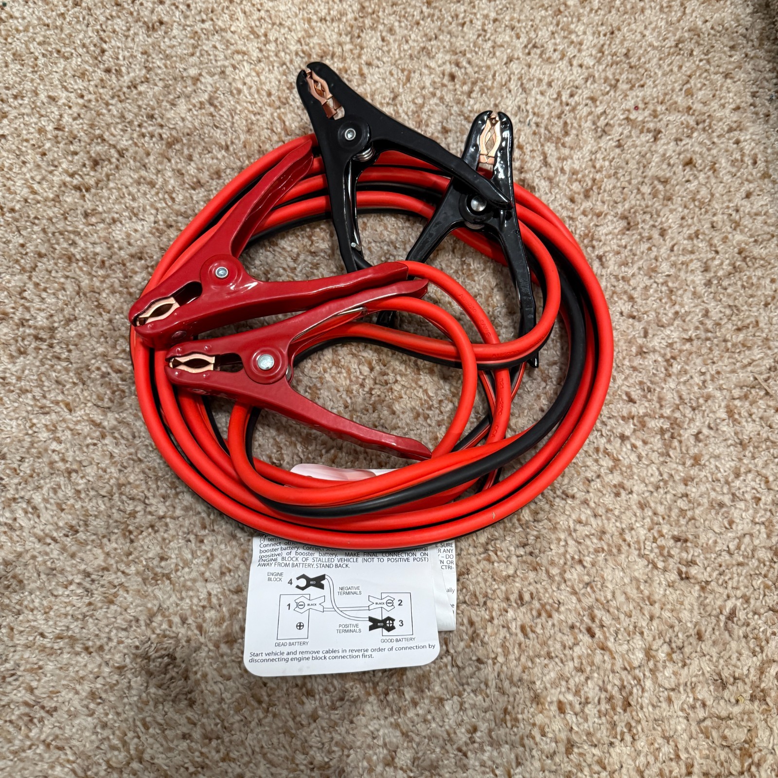 Ever Start PLUS 12 Foot Heavy Duty Booster Cables, Jumper Cables, 8 Gauge w/ Bag