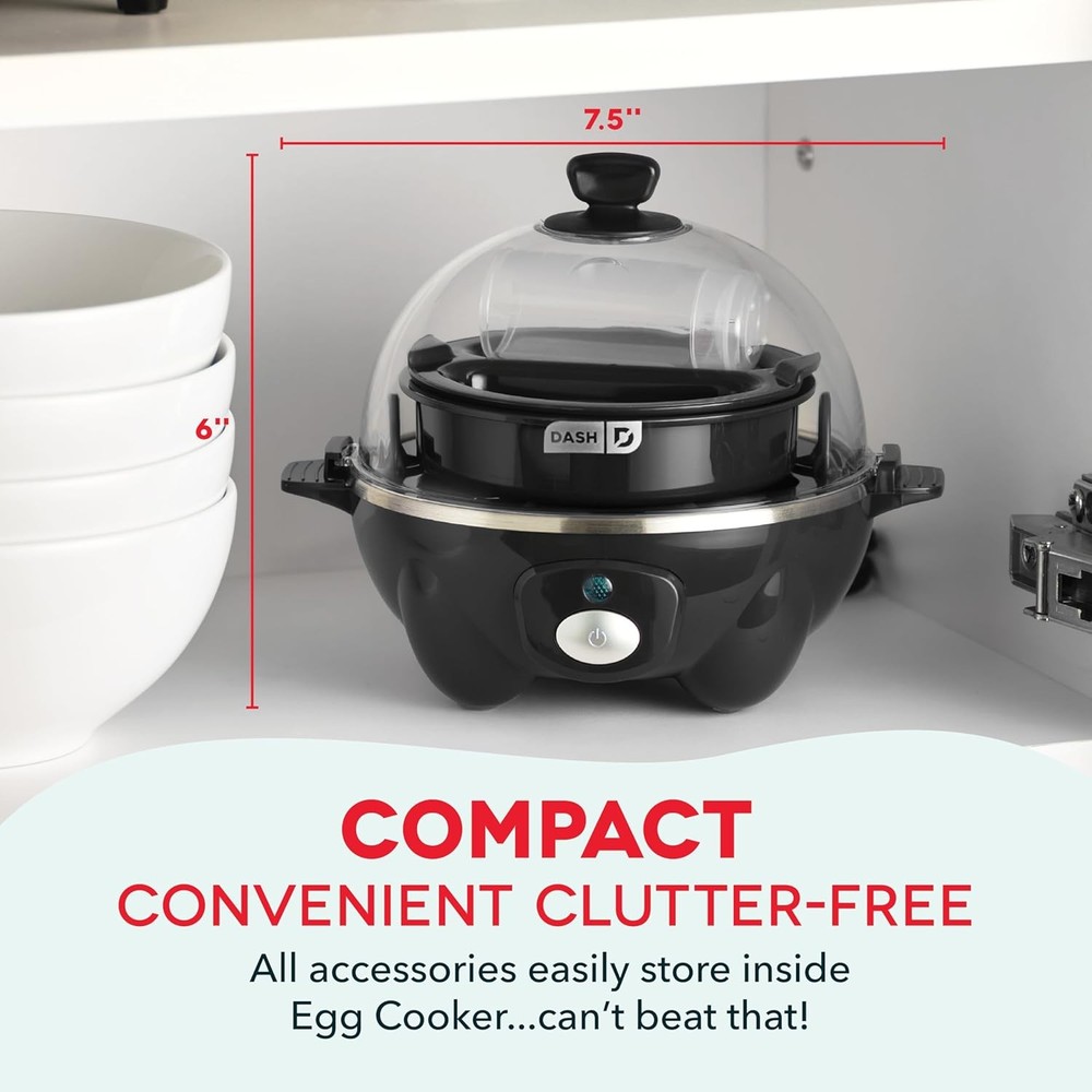 DASH Electric Rapid Egg Cooker, 7 Egg Capacity, Black