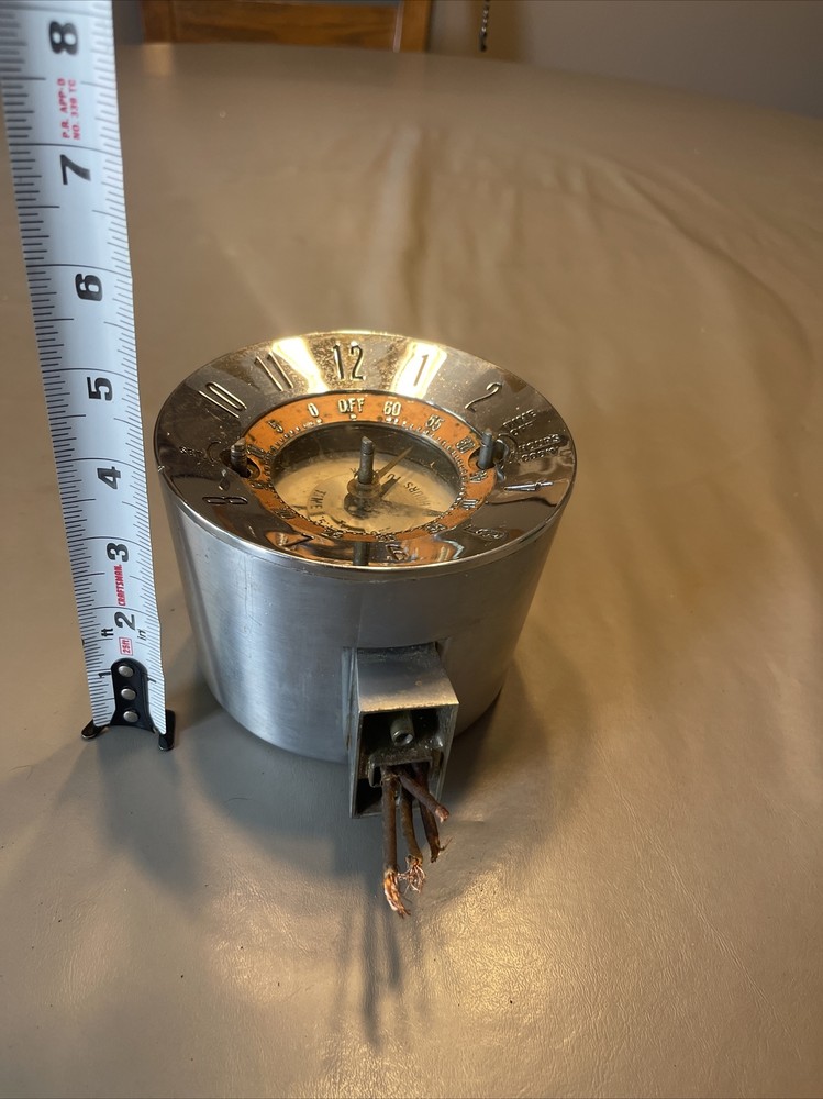 VINTAGE CHROME RETRO CLOCK MID CENTURY ELECTRIC CLOCK EMBOSSED BOLD TIMER