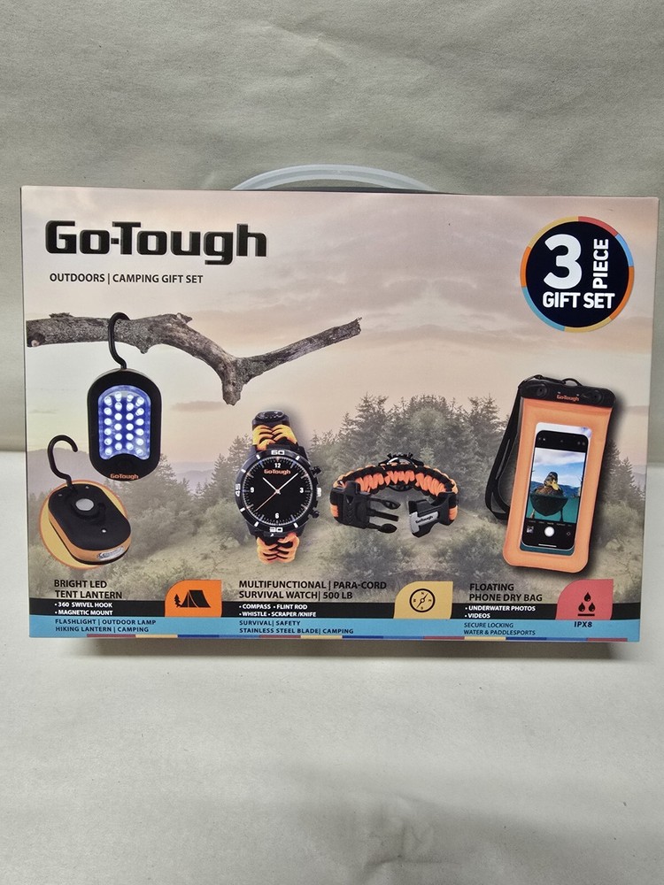 Go-Tough Outdoors Camping 3 Piece Gift Set NEW Unopened