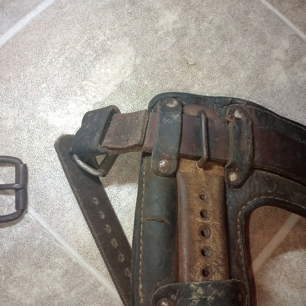 Vintage Tree Pole Climbing Spikes Gaffs Adjustable Leather logging forestry