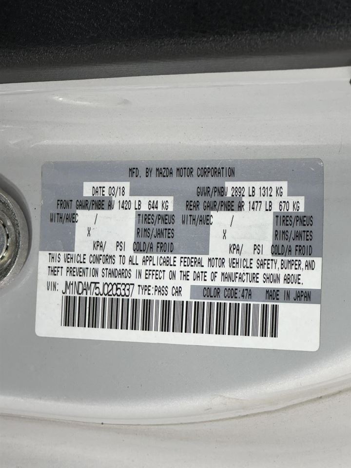 Camera/Projector Camera Front View Fits 18 MAZDA MX-5 MIATA 2693418