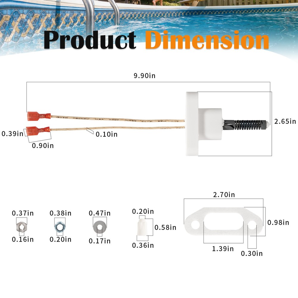 R0457502 Hot Surface Ignitor Replacement Fit for Zodiac Jandy Legacy LRZE Pool
