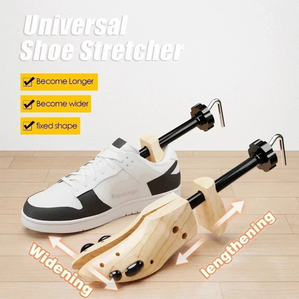 New One Pair 2-way Wooden Adjustable Shoe Stretcher for Men Women Size 9-13
