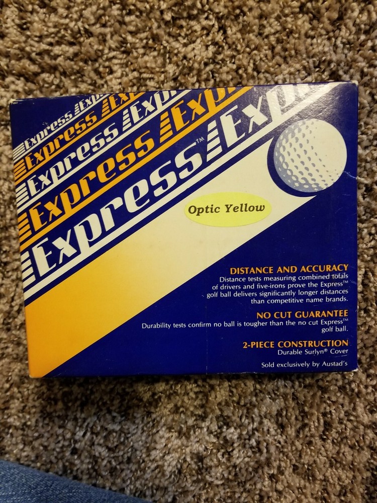 AUSTAD'S EXPRESS YELLOW GOLFBALLS 9 IN BOX