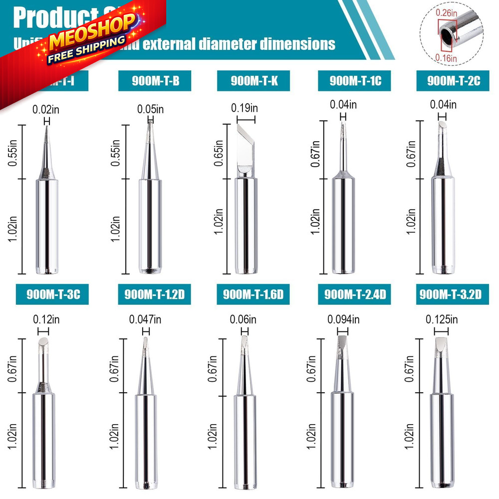 10 Pcs 900M Soldering Iron Tips, Replacement Compatible with...
