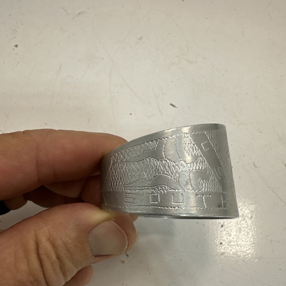 Vintage WWII US Army Trench Art Bracelet South Pacific Aluminum Bracelet