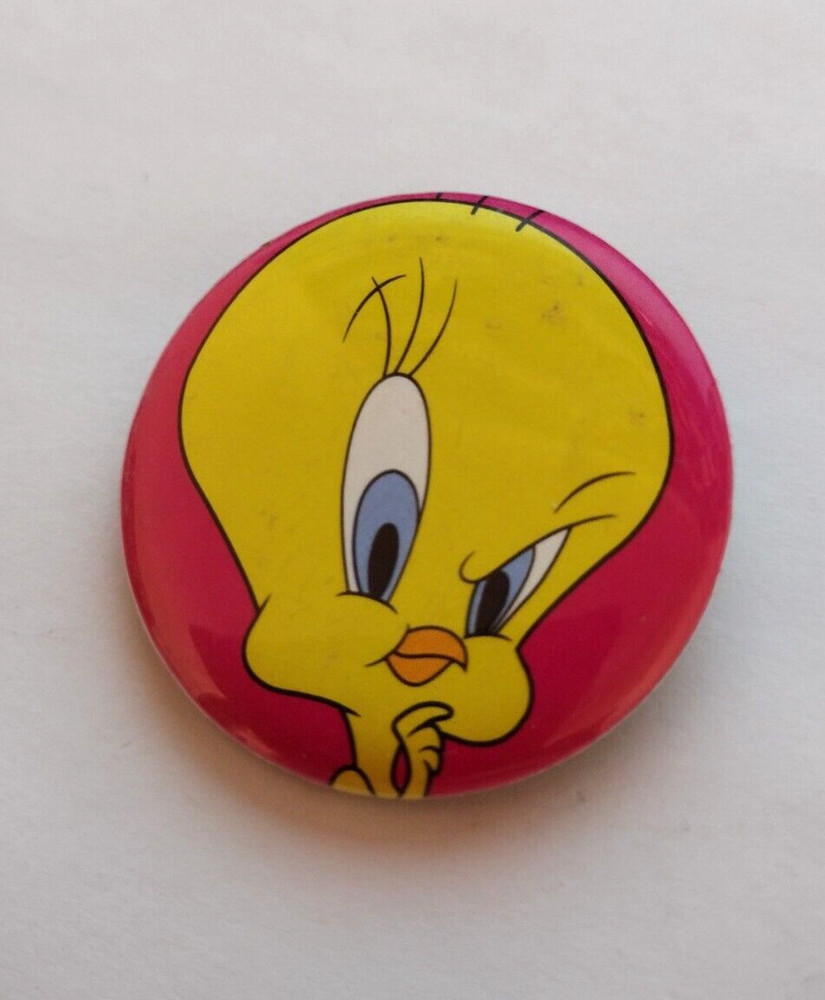 Tweety Bird Face Badge Button Pin
