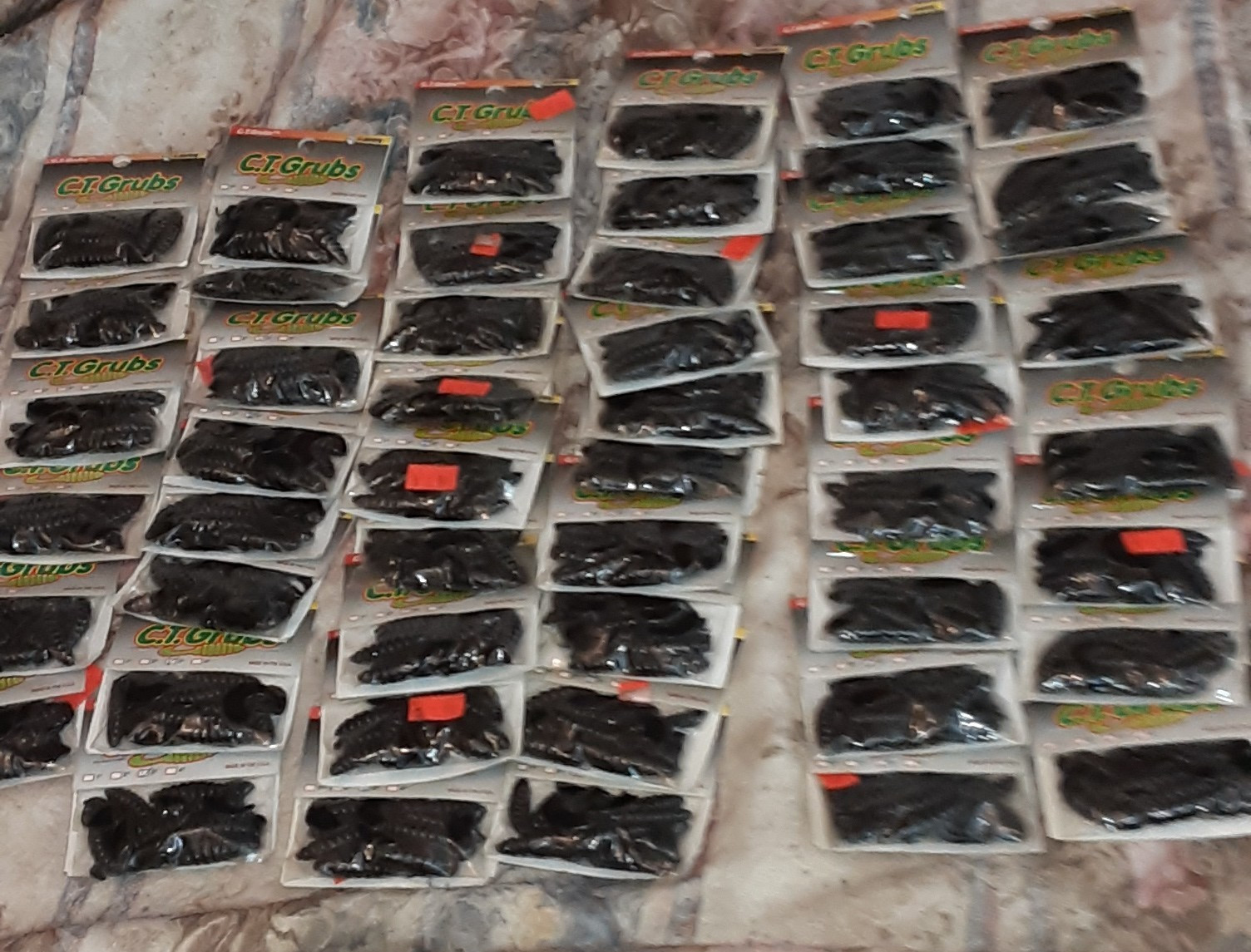50 PACKS 3" BLACK CT GRUBS/10@ PACK/500 GRUBS/JIG BODIES
