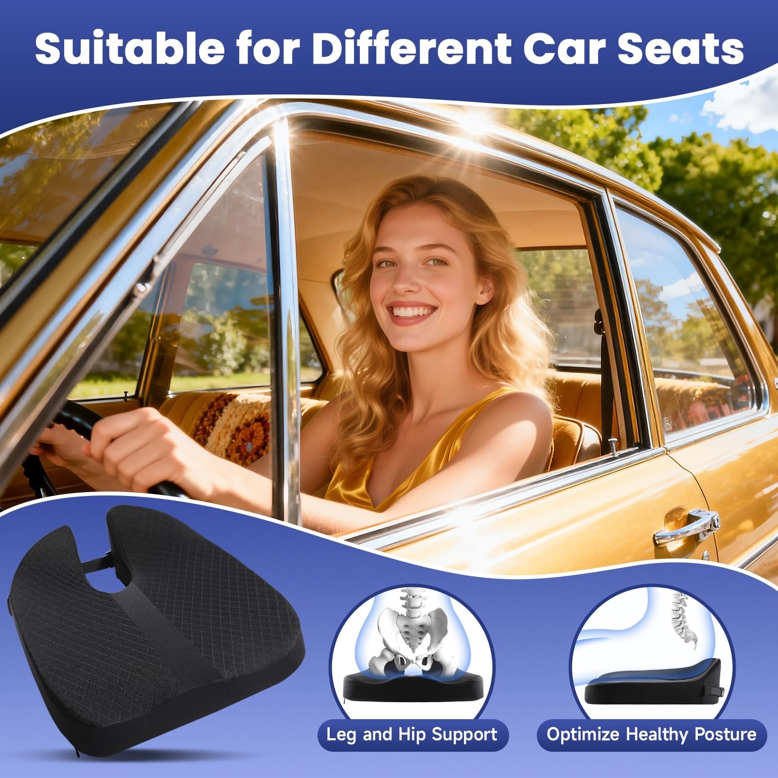 Long Truck Seat Cushion Car Seat Cushion for Car Seat Driver Truck Driver for...