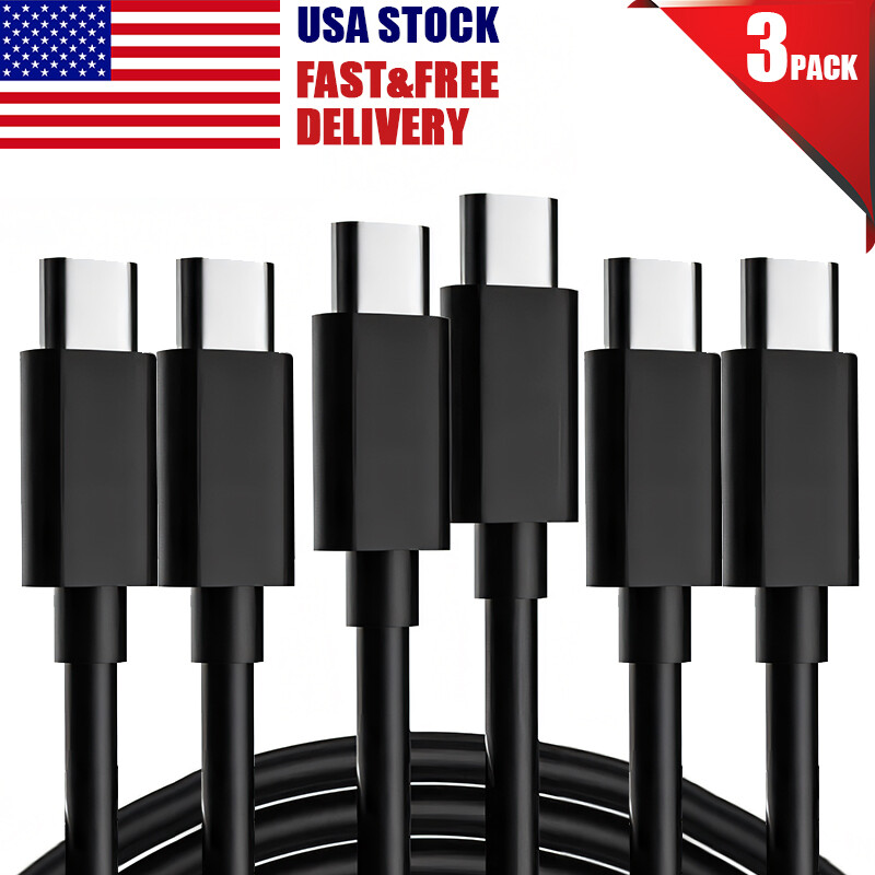 3-PACK USB C Type-C Fast Charging Data SYNC Charger Cable Cord 3/6/10FT LONG