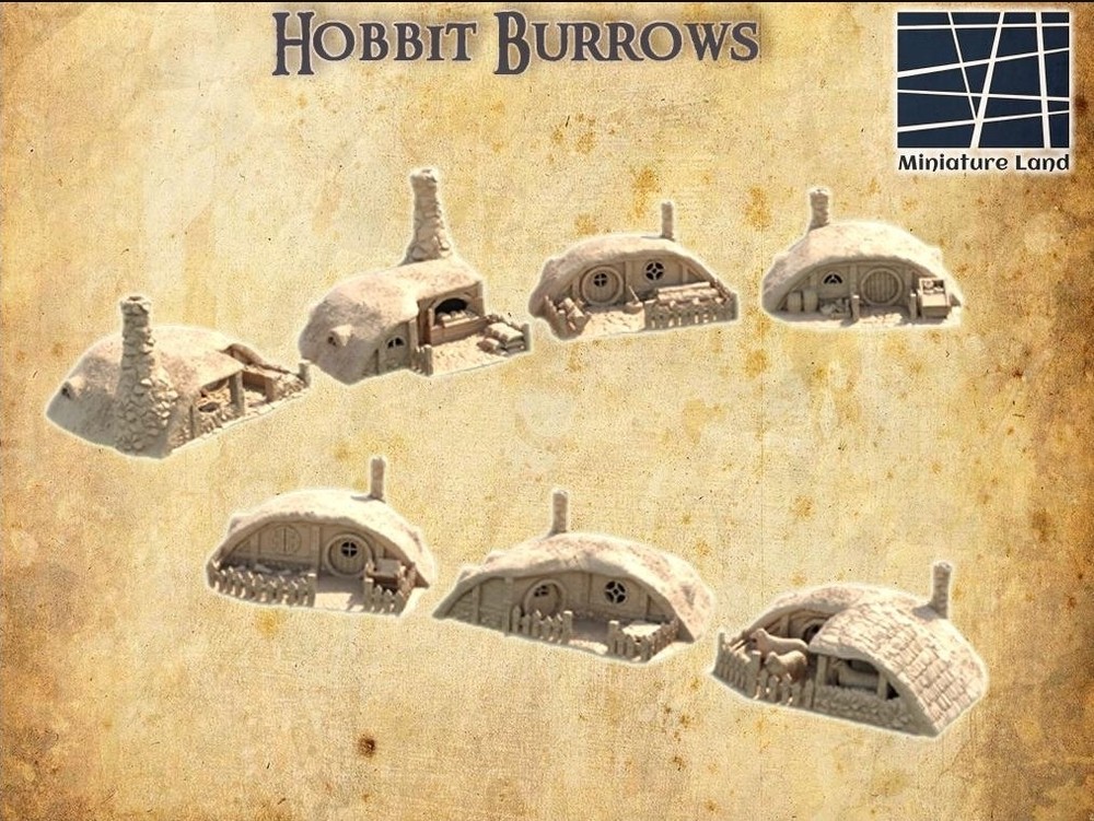 Hobbit Burrows 28mm Tabletop Terrain.