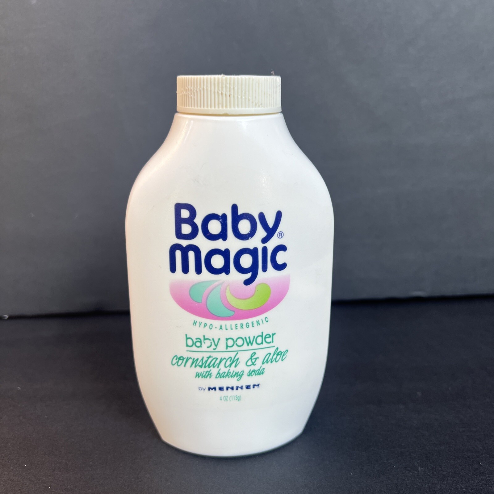 Vintage Baby Magic BABY POWDER by MENNEN 4oz 90% full Cornstarch Aloe