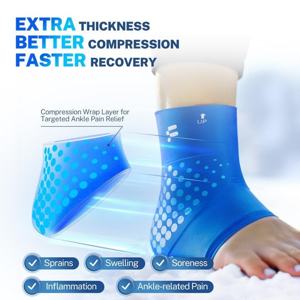 Ankle Ice Pack Wrap for Swelling with Thickened Cold Compression and Cooling ...