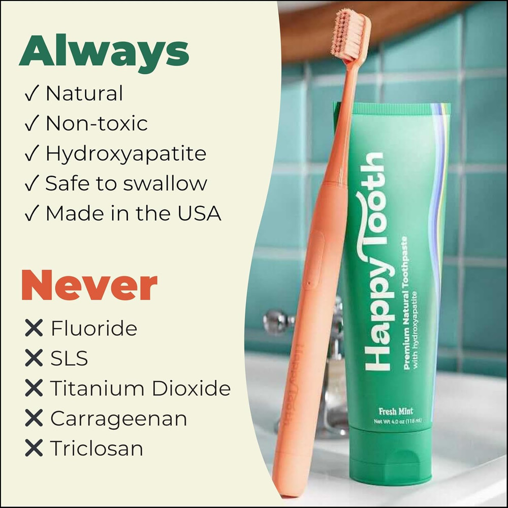 Hydroxyapatite Toothpaste, Fluoride-Free, Enamel Safe, Fresh Mint, 4 Oz