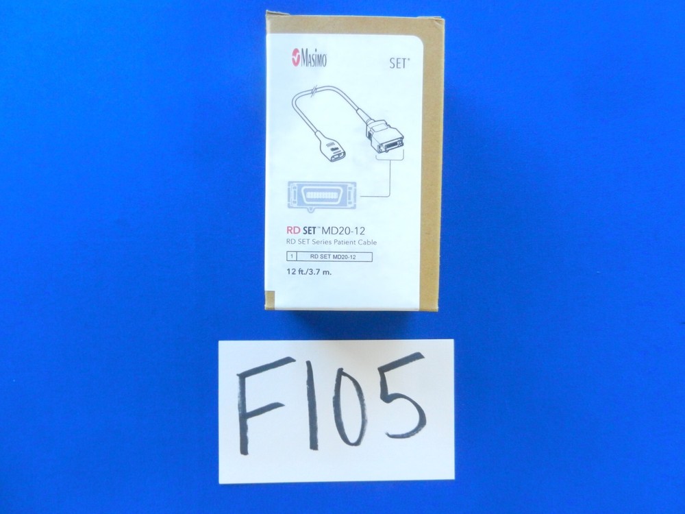 F105 Masimo RD SET MD20-12 REF 4104 Cable 12ft