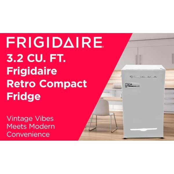 Frigidaire, 3.2 Cu. Ft. Retro Compact Refrigerator, Built-In Side Bottle Opener