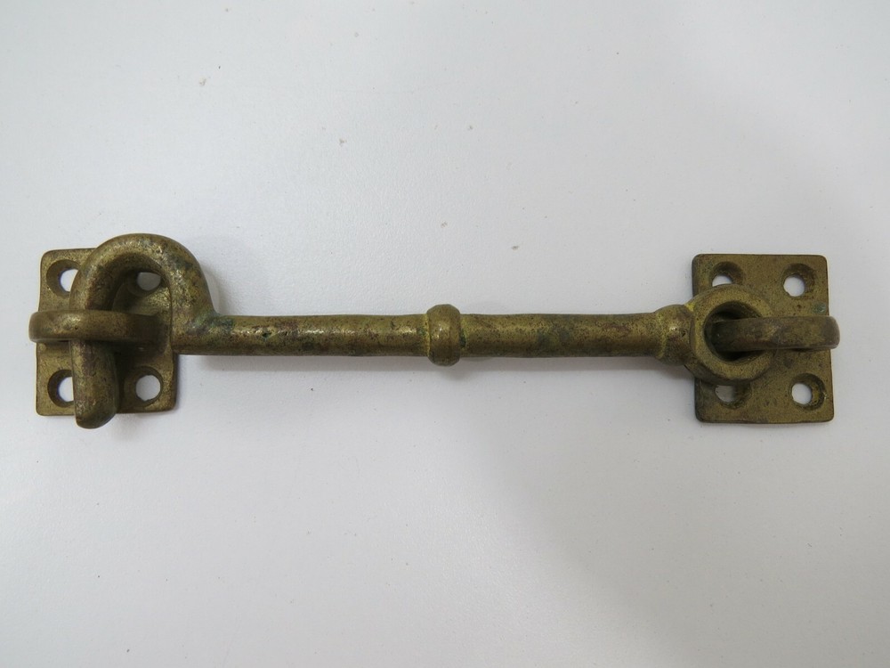 USED BRONZE 5+3/4 INCH LATCH HOOK HANDLE LOCK HARDWARE BOAT SAIL (E2.5A751)